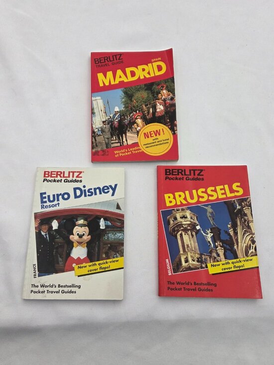 Harpercollins Other - Lot of 3 Vintage 90s HarperCollins Gem Travel Books Madrid/Brussels/Euro Disney